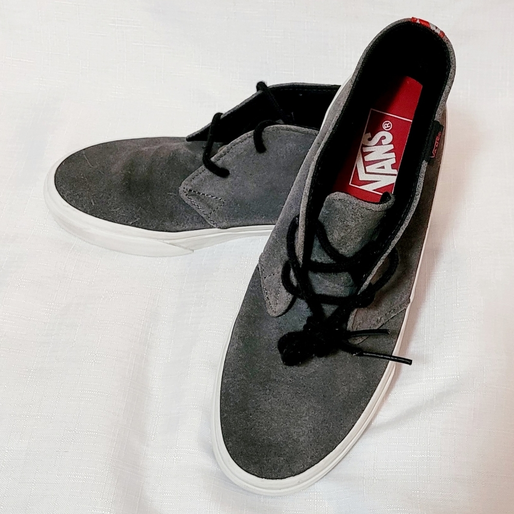 VANS Ankle Hi Shoes SUEDE GRAY Casual Sneaker Lace Up, Men's 6, Women’s 7.5 TB6Q